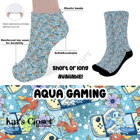 AQUA GAMING CUSTOM PRINTED SOCKS Socks