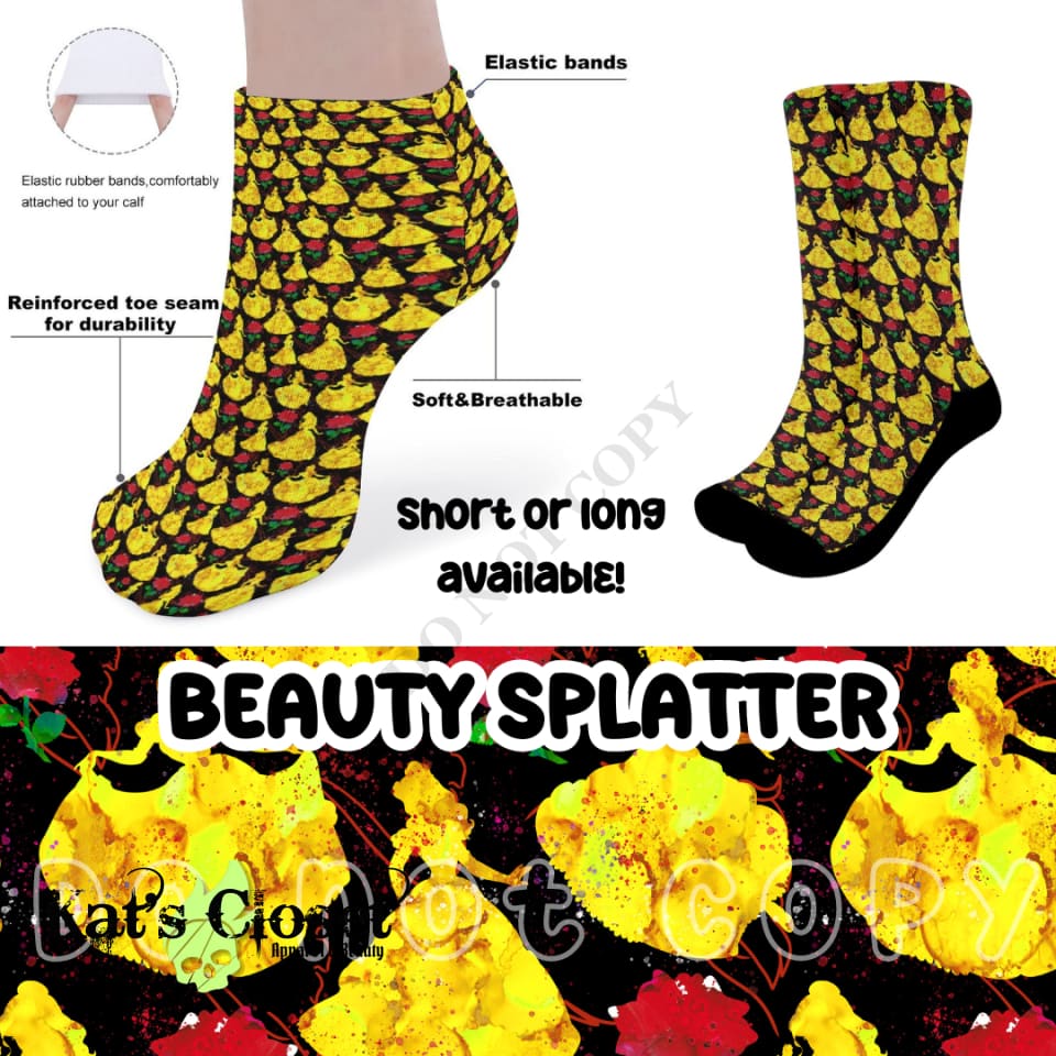 BEAUTY SPLATTER CUSTOM PRINTED SOCKS Socks