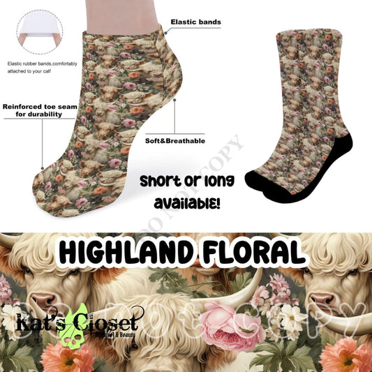 HIGHLAND FLORAL CUSTOM PRINTED SOCKS Socks