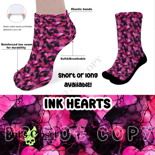 INK HEARTS CUSTOM PRINTED SOCKS Socks