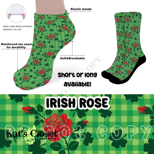 IRISH ROSE CUSTOM PRINTED SOCKS Socks