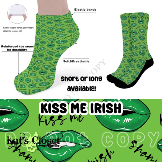 KISS ME IRISH CUSTOM PRINTED SOCKS Socks