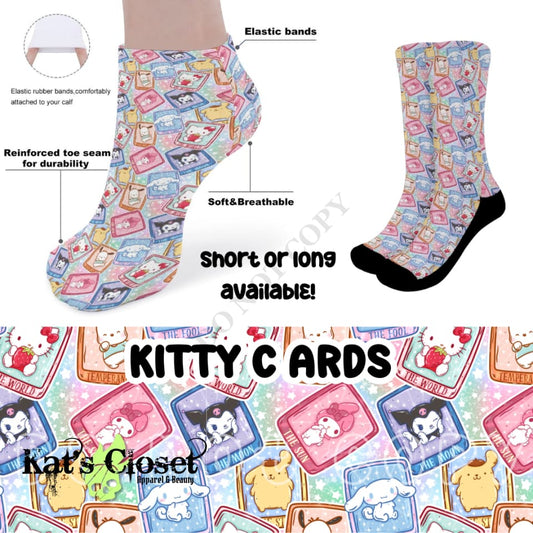 KITTY CARDS CUSTOM PRINTED SOCKS Socks