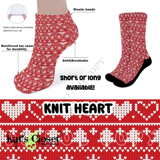 KNIT HEART CUSTOM PRINTED SOCKS Socks