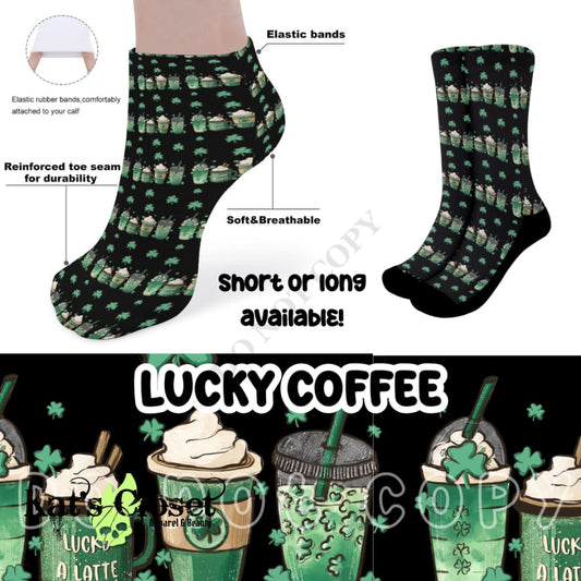 LUCKY COFFEE CUSTOM PRINTED SOCKS Socks
