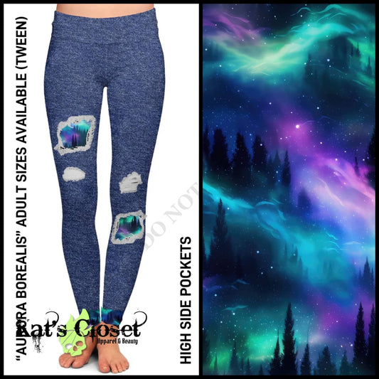 Aurora Borealis Leggings with Back Pockets & CAPRIS