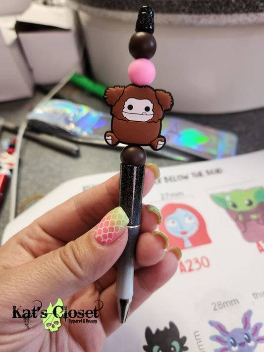 Brown Creature Silicone Beaded Pen or Keychain
