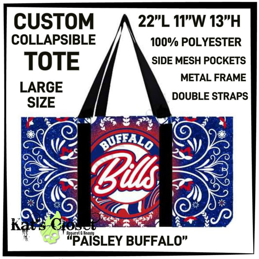Paisley Buffalo Large Collapsible Tote - LIMITED EDITION - PreOrders Close 4/23 ETA June COLLAPSIBLE TOTES