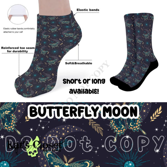 BUTTERFLY MOON CUSTOM PRINTED SOCKS Socks