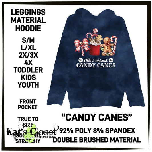 Candy Canes Leggings Material Hoodie - Preorder Closed ETA: Early Dec Ordered Pre-Orders