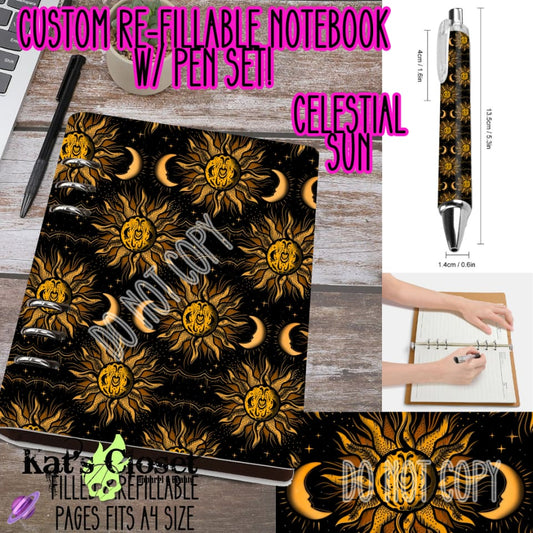 Celestial Sun Matching Notebook & Pen Sets - Closed ETA June Ordered Pre - Orders
