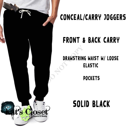 CONCEAL CARRY RUN- BLACK LEGGINGS/CAPRI/JOGGERS