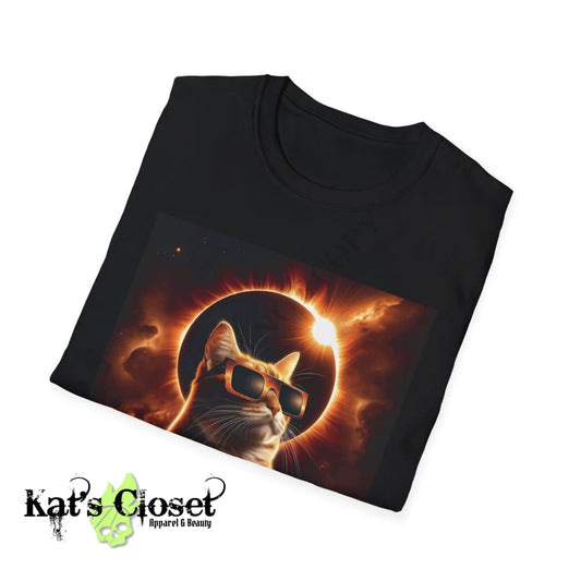 Cool Cat In Eclipse Glasses Unisex T - Shirt