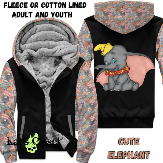 Cute Elephant Fleece or Cotton Lined Jacket - PREORDER CLOSED ETA END End of Jan Ordered Pre-Orders
