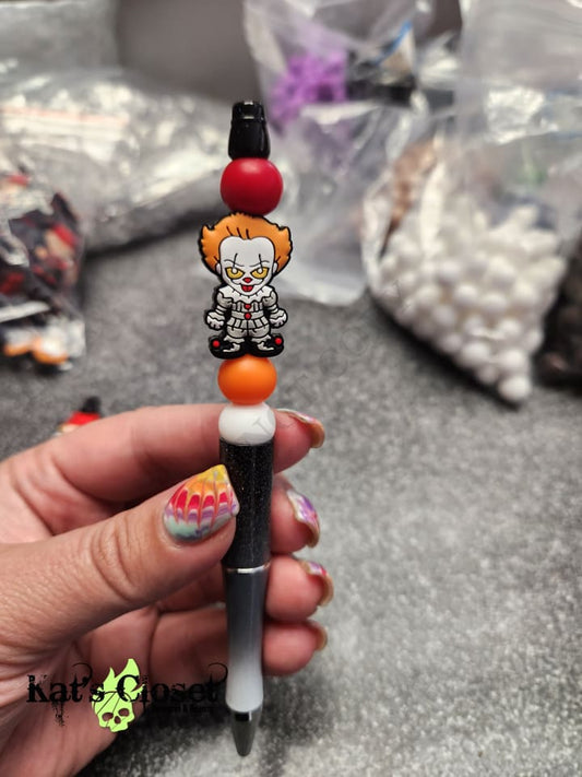 Dancing Clown Silicone Beaded Pen or Keychain