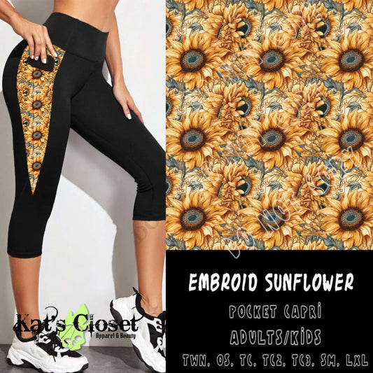 Embroid Sunflower Collection - Capris Biker Shorts Tunic & Tank - PRE-ORDERS CLOSED ETA June Ordered Pre-Orders