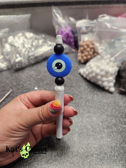 Evil Eye Silicone Beaded Pen or Keychain