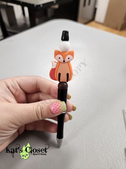 Fox Silicone Beaded Pen or Keychain