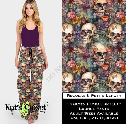Garden Floral Skulls Lounge Pants LOUNGE PANTS