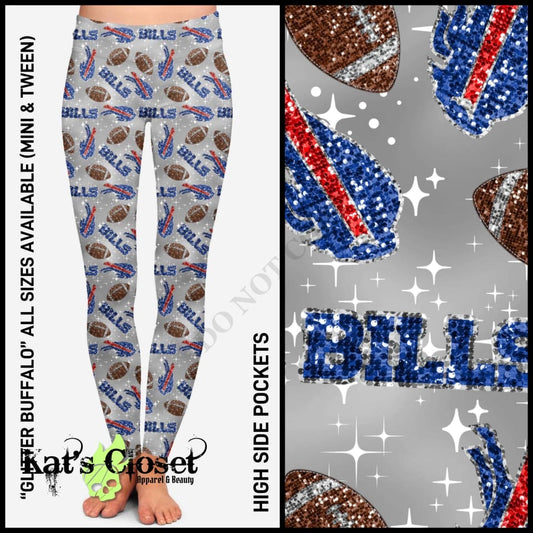Glitter Buffalo Leggings with High Side Pockets & CAPRIS