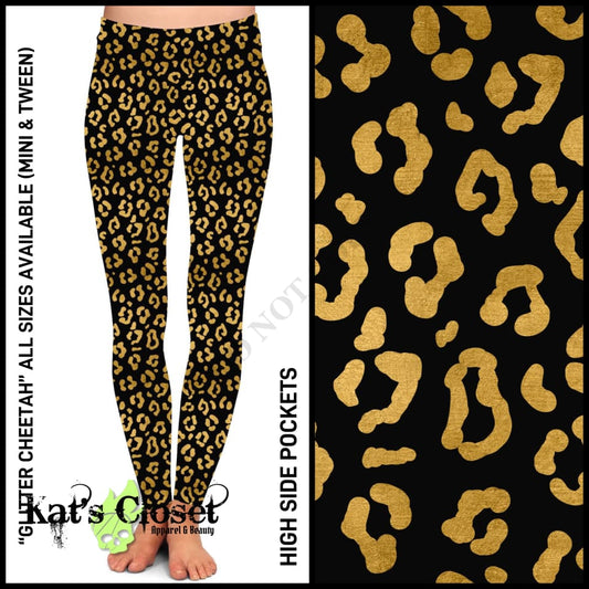 Glitter Cheetah Leggings with High Side Pockets - Preorder Closed ETA: Early Dec Ordered Pre-Orders