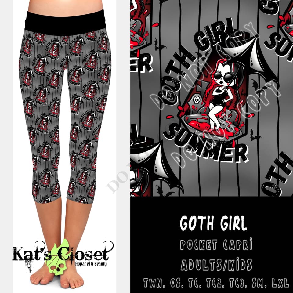 Goth Girl Summer Capris - OS ONLY LEGGINGS & CAPRIS