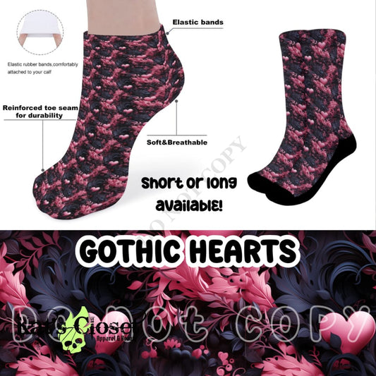 GOTHIC HEARTS CUSTOM PRINTED SOCKS Socks