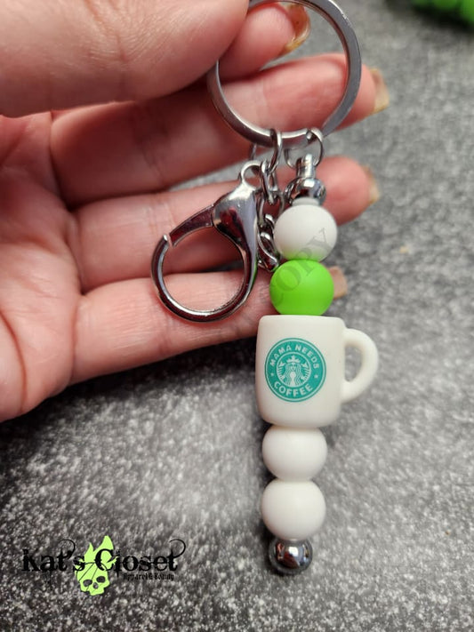 Green Bear Silicone Beaded Pen or Keychain