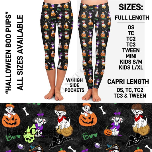 Halloween Boo Pups Leggings & Capris with High Side Pockets - Preorder Closing 5/21 ETA: Early July Ordered Pre-Orders