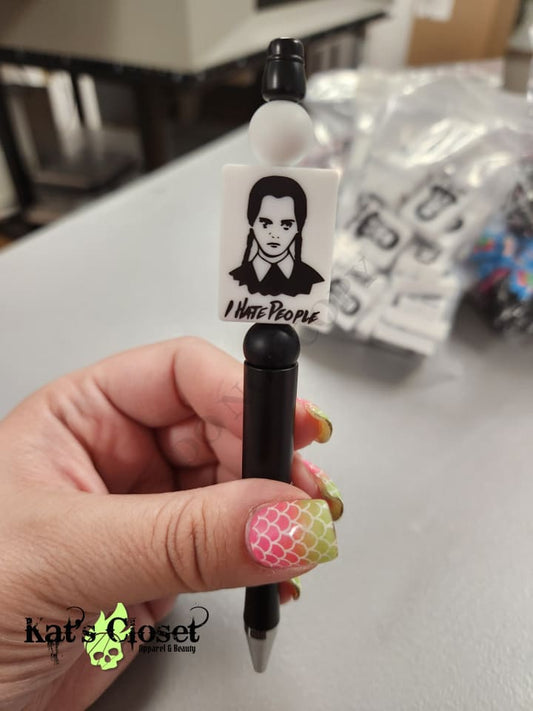 I Hate People Silicone Beaded Pen or Keychain