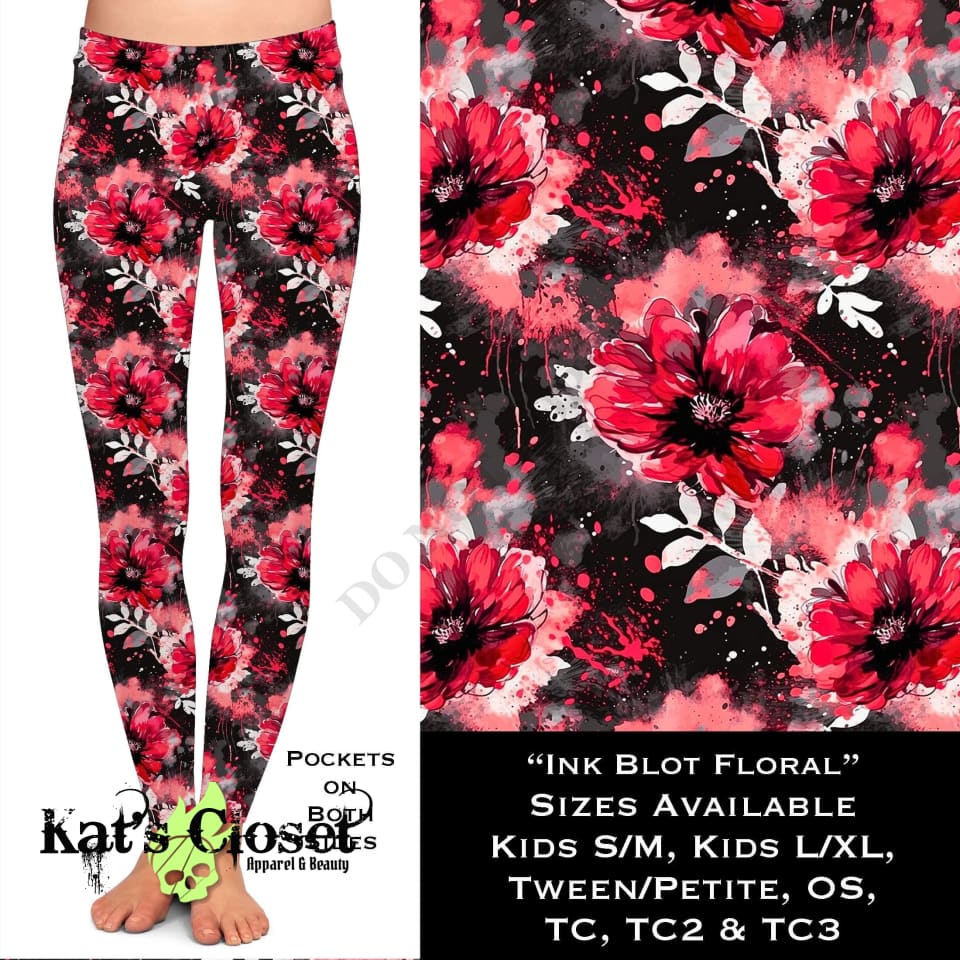 Ink Blot Floral Leggings with Pockets LEGGINGS & CAPRIS