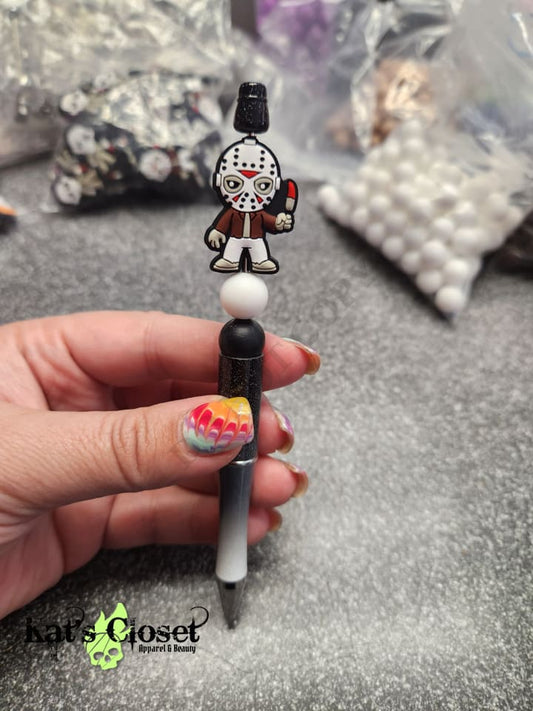 J Masked Man Silicone Beaded Pen or Keychain