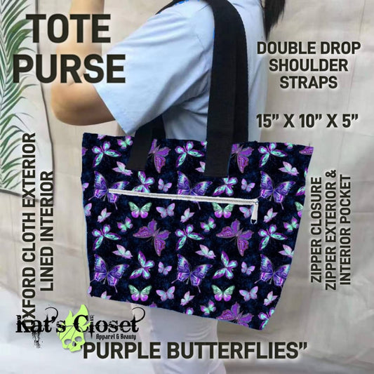Purple Butterflies Purse Tote - Preorder ETA: Mid-July PURSE TOTES