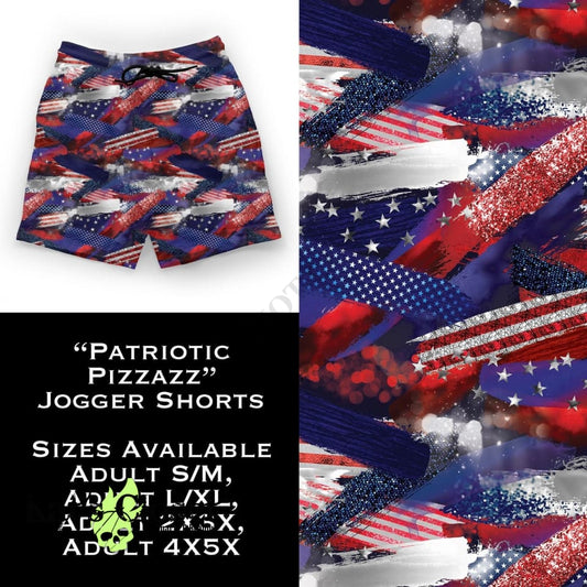 Patriotic Pizzazz Jogger Shorts with Pockets SHORTS