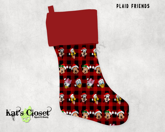 PLAID FRIENDS Holiday Stocking
