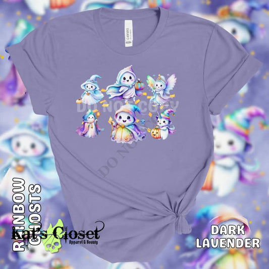 Rainbow Ghosts Graphic Tee Long Sleeve or Sweatshirt T-Shirt