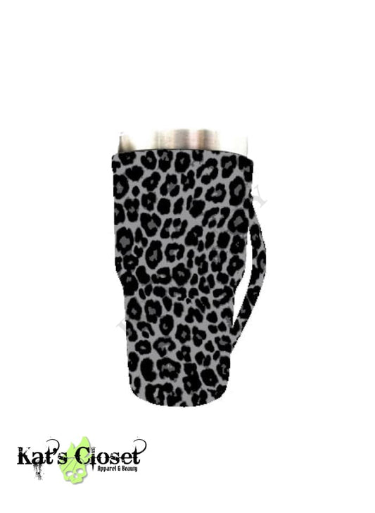 Gray Leopard Beverage Sleeves
