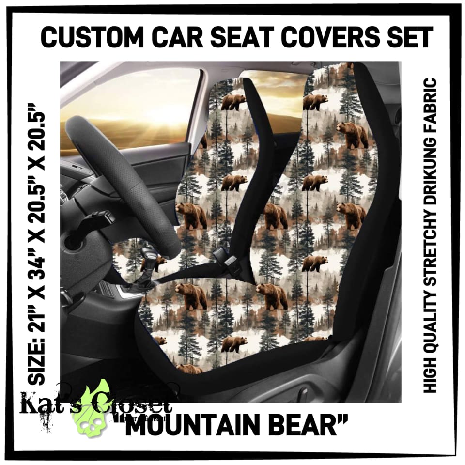 RTS - Mountain Bear Car Seat Covers Set of 2