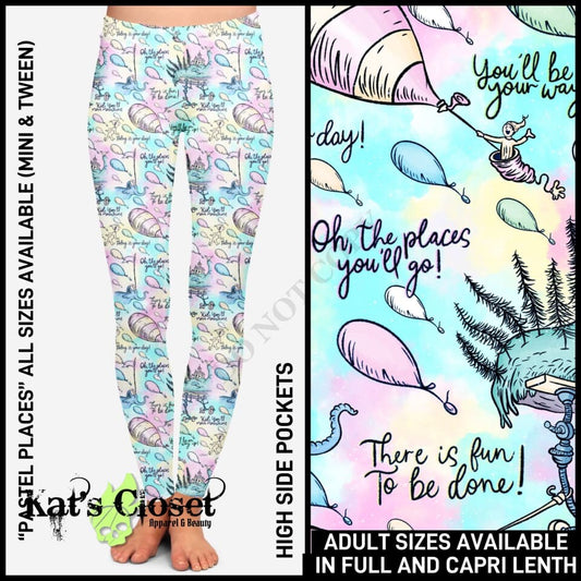 RTS - Pastel Places Leggings with High Side Pockets LEGGINGS & CAPRIS