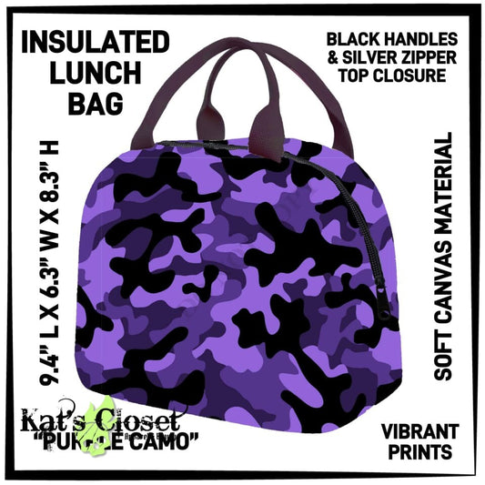 Purple Camo Insulated Lunch Bag INSULATED LUNCH BAGS
