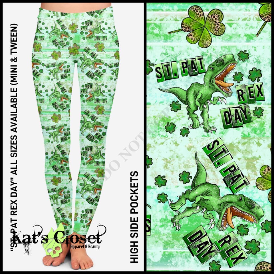 St. Pat Rex Day Leggings with High Side Pockets & CAPRIS