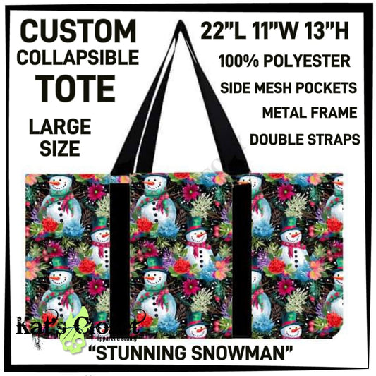 RTS - Stunning Snowman Collapsible Tote TOTES