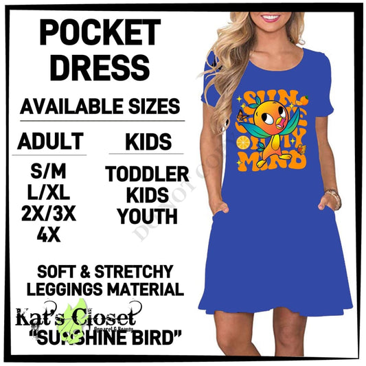 Sunshine Bird Pocket Dress (Leggings Material) DRESSES
