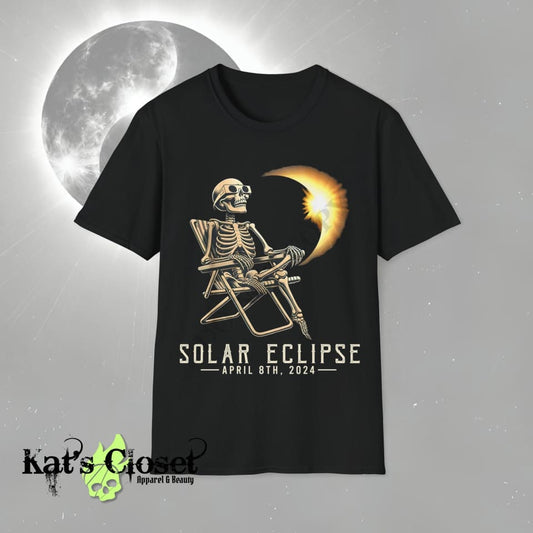 Skeleton In Lawn Chair Eclipse Unisex T - Shirt