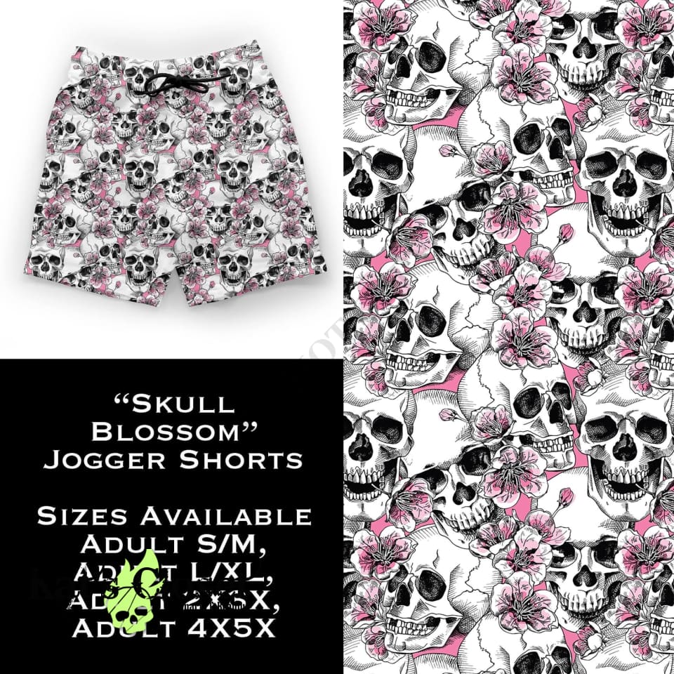 Skull Blossom Jogger Shorts with Pockets SHORTS