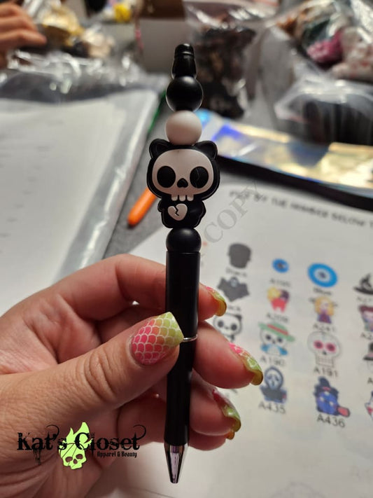 Skull Panda Silicone Beaded Pen or Keychain