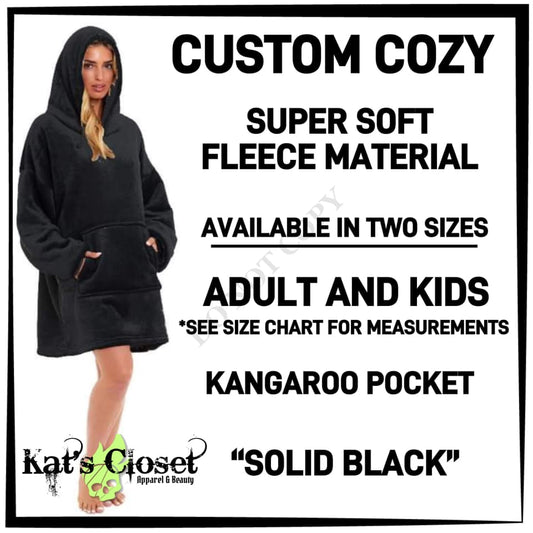 Solid Black Hooded Cozy - Preorder Closing 9/14 ETA: Mid-Nov Ordered Pre-Orders