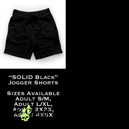 Solid Black Jogger Shorts with Pockets
