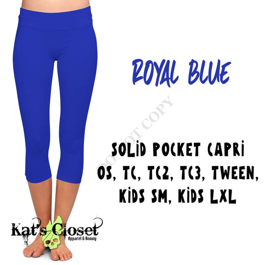 SPC RUN - ROYAL BLUE - POCKET CAPRI - 2 OPTIONS