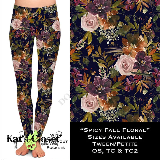 Spicy Fall Floral - Legging & Capri LEGGINGS CAPRIS